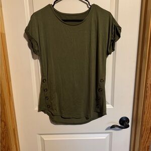 Olive Green Button-Detail Women's Top Size‎ Small
